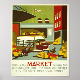 Voedselmarkt... Amerikaans Poster