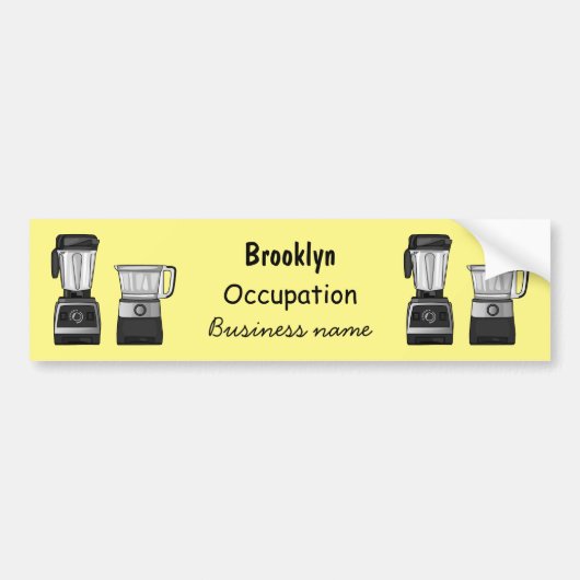 Voedselprocessor & blender cartoon illustratie bumpersticker (Voorkant)