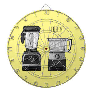 Voedselprocessor & blender cartoon illustratie dartbord