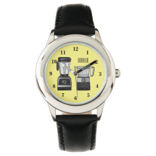 Voedselprocessor & blender cartoon illustratie horloge
