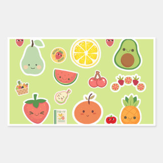 Voedselstickers Fruit Thema Rechthoekige Sticker