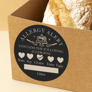 Voedselveiligheid Alert Bakery Cake & Whisk Ronde Sticker