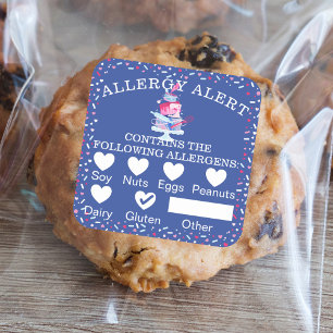 Voedselveiligheid Alert Fun Bakery Cake & Tools Vierkante Sticker