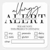 Voedselveiligheid Alert Minimalist Bakery Vierkante Sticker (Voorkant)