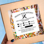 Voedselveiligheid Witte Allergie Alert Bakery Stic Vierkante Sticker