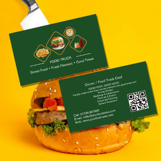 Voedselwagen Zakelijke Kaart | Moderne Straatvoeds Visitekaartje