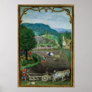 Voeg 18855 oktober toe: ploegen en zaaien, van een poster