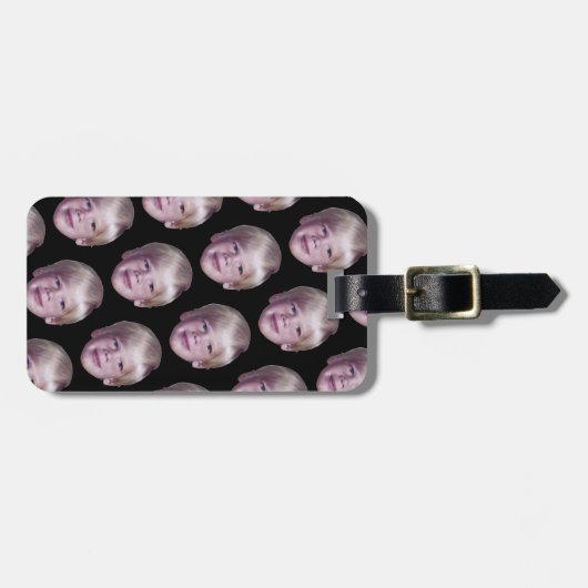 Voeg 1 Floating Head Photo Half Drop Pattern Black Bagagelabel (Voorkant horizontaal)