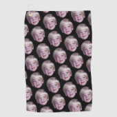 Voeg 1 Floating Head Photo Half Drop Pattern Black Golfhanddoek (Voorkant)