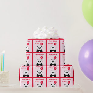 Voeg 1st de verjaardags rood roze toe van de cadeaupapier