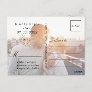 Voeg 2 aangepaste foto gepersonaliseerde bruiloft briefkaart