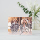 Voeg 2 aangepaste foto gepersonaliseerde bruiloft briefkaart (Staand voorkant)