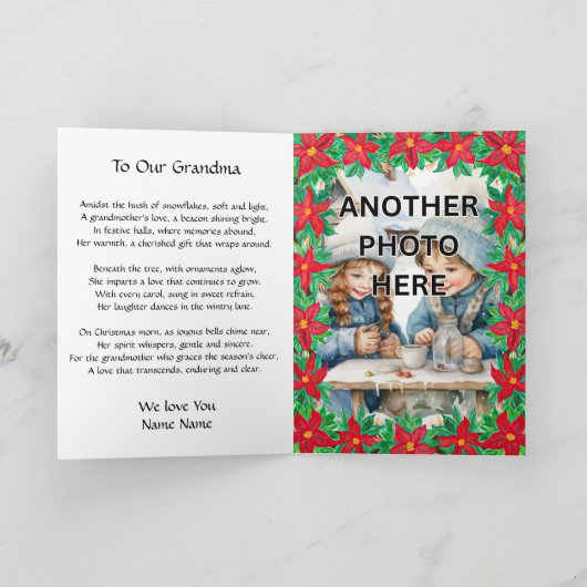 Voeg 2 foto's in Houten Lijsten voor Grootmoeder Kaart (Binnen)