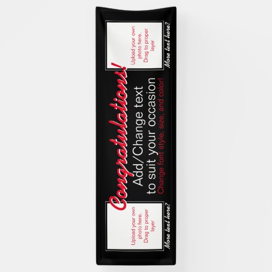 Voeg 2 foto's toe aanpasbare bannercongraties welk spandoek (Verticaal)