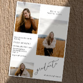 Voeg 3 Photo Modern Script Afstuderen Invitation t Kaart