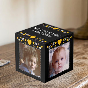 Voeg 4 afbeeldingen toe we houden van je oma zwart kubus