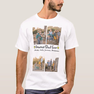Voeg 4 Foto Collage Greatest Pap Vaderdag toe T-shirt