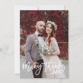 Voeg 4 Fotocollage (1+3) Script Wedding Dank u Bedankkaart (Voorkant)