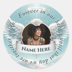 Voeg aangepaste herdenkingsfoto toe ronde sticker