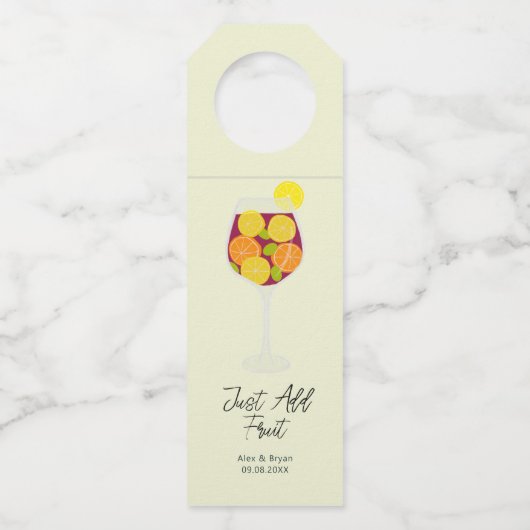 Voeg alleen Fruit Sangria Wine Cocktail Mix Kit to Flessenhanger (Voorkant)