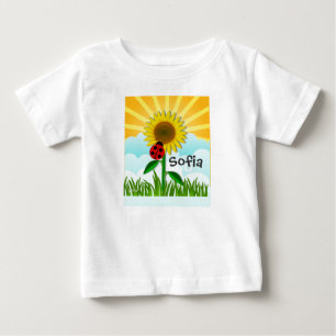 Voeg baby naam toe aan Sunshine en Sunflower T-shi