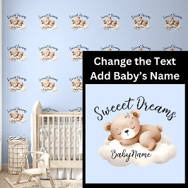 Voeg Baby-naam toe, verander tekst, Schattigee Ted Behang