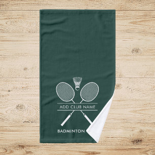 Voeg Badminton Club Naam Rackets Icons Aangepast G Handdoek