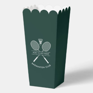 Voeg Badminton Club Naam Rackets Pictogram Custom Bedankdoosjes