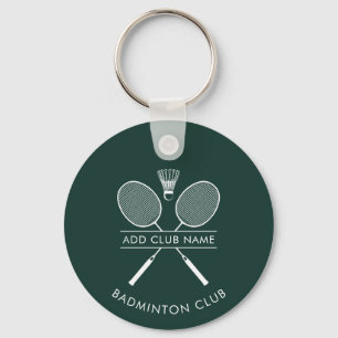 Voeg Badminton Club Naam Rackets Pictogram Custom  Sleutelhanger