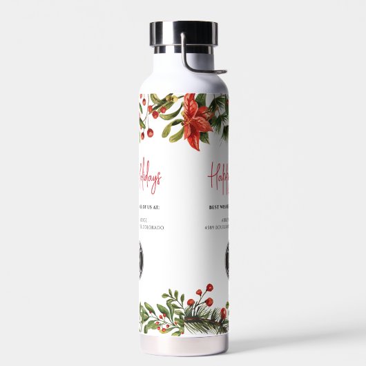 Voeg Bedrijfs Logo en de Feestdagen van het Adres Waterfles (Links)