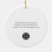 Voeg BedrijfsLogo toe Dank u Kerstmis Keramisch Ornament (Achterkant)