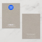 Voeg Bezig met Logo Moon Phase Kraft Earring Displ Visitekaartje (Voorkant / Achterkant)