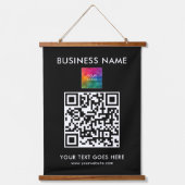 Voeg Business Company Logo Tekst aangepaste QR-cod Hangend Wandkleed (Voorkant)