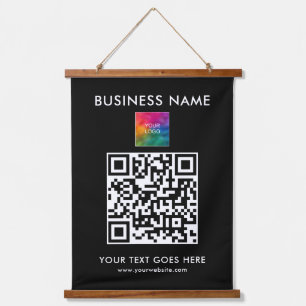 Voeg Business Company Logo Tekst aangepaste QR-cod Hangend Wandkleed