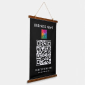Voeg Business Company Logo Tekst aangepaste QR-cod Hangend Wandkleed (Gebogen)