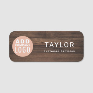 Voeg Business Logo Company Medewerker Rustic toe Naamplaatje