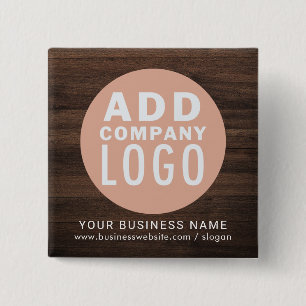 Voeg Business Logo Company medewerkers Rustic Cust Vierkante Button 5,1 Cm