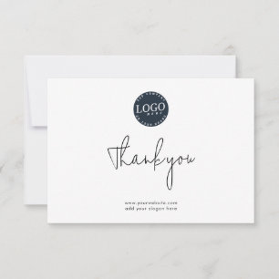Voeg Business Logo en Company Website Dank u Notitiekaartje