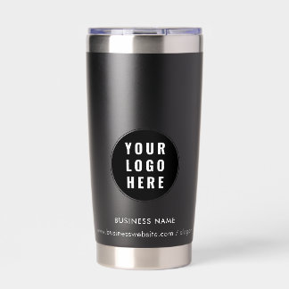 Voeg Business Logo en Website Bedrijf Promo Swag Geïsoleerde Drinkbeker