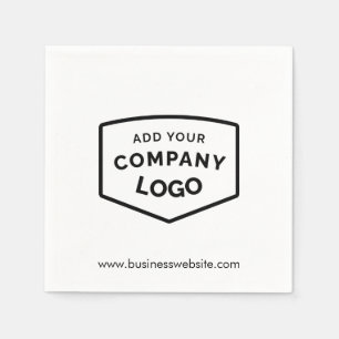Voeg Business Logo en Website Modern Paper toe Servet