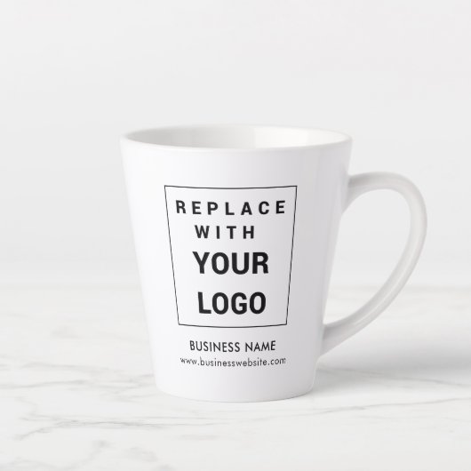 Voeg Business Logo Minimalist Website Custom toe Latte Mok (Rechts)