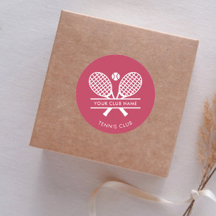 Voeg clubnaam tennis sport elke kleur vet toe ronde sticker