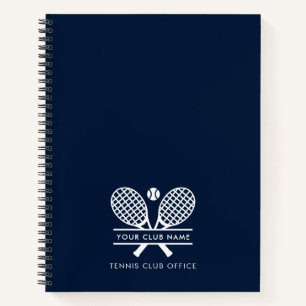 Voeg clubnaam Tennis Sports Team Kantoor Navy Blue Notitieboek