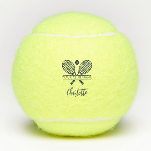 Voeg clubnaam tennisspeler marineblauw gepersonali tennisballen
