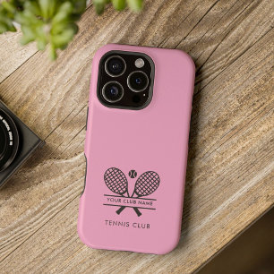 Voeg clubnaam toe Tennis Team Pink Custom iPhone 16 Pro Hoesje