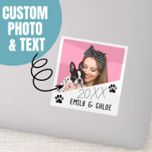 Voeg Custom Pet Photo Naam & Jaar Schattige Dog Mo