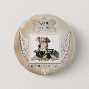 Voeg de Dog van de Foto of Memorial van de Kat toe Ronde Button 5,7 Cm