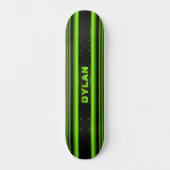 Voeg de Initialen van de Naam Groene Stripe Zwarte Skateboard (Voorkant)