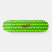 Voeg de Initialen van de Naam toe, Groene geweven  Skateboard (Horizontaal)