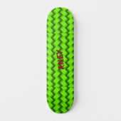 Voeg de Initialen van de Naam toe, Groene geweven  Skateboard (Voorkant)